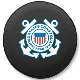 United States Coast Guard Tire Cover - Black Vinyl