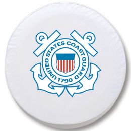 United States Coast Guard Tire Cover - White Vinyl