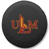 Louisiana Monroe Tire Cover w/ Warhawks Logo - Black Vinyl