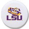 LSU Tire Cover w/ Tigers Logo - White Vinyl