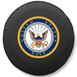 United States Navy Tire Cover - Black Vinyl