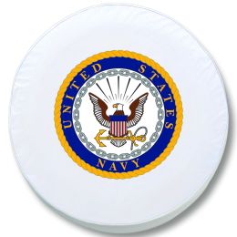 United States Navy Tire Cover - White Vinyl