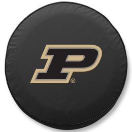 Purdue Tire Cover w/ Boilermakers Logo - Black Vinyl