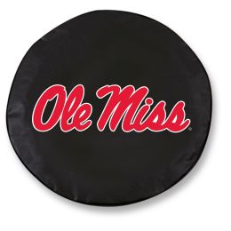 Ole Miss Tire Cover w/ Rebels Logo - Black Vinyl