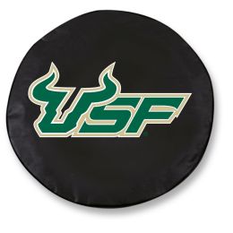 South Florida Tire Cover w/ Bulls Logo - Black Vinyl