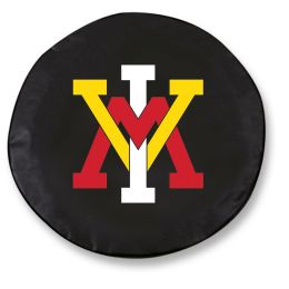 Virginia Military Institute Tire Cover w/ Military Logo - Black Vinyl