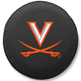 Virginia Tire Cover w/ Cavaliers Logo - Black Vinyl