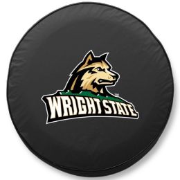 Wright State Tire Cover w/ Raiders Logo - Black Vinyl