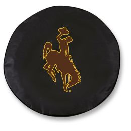 Wyoming Tire Cover w/ Cowboys Logo - Black Vinyl